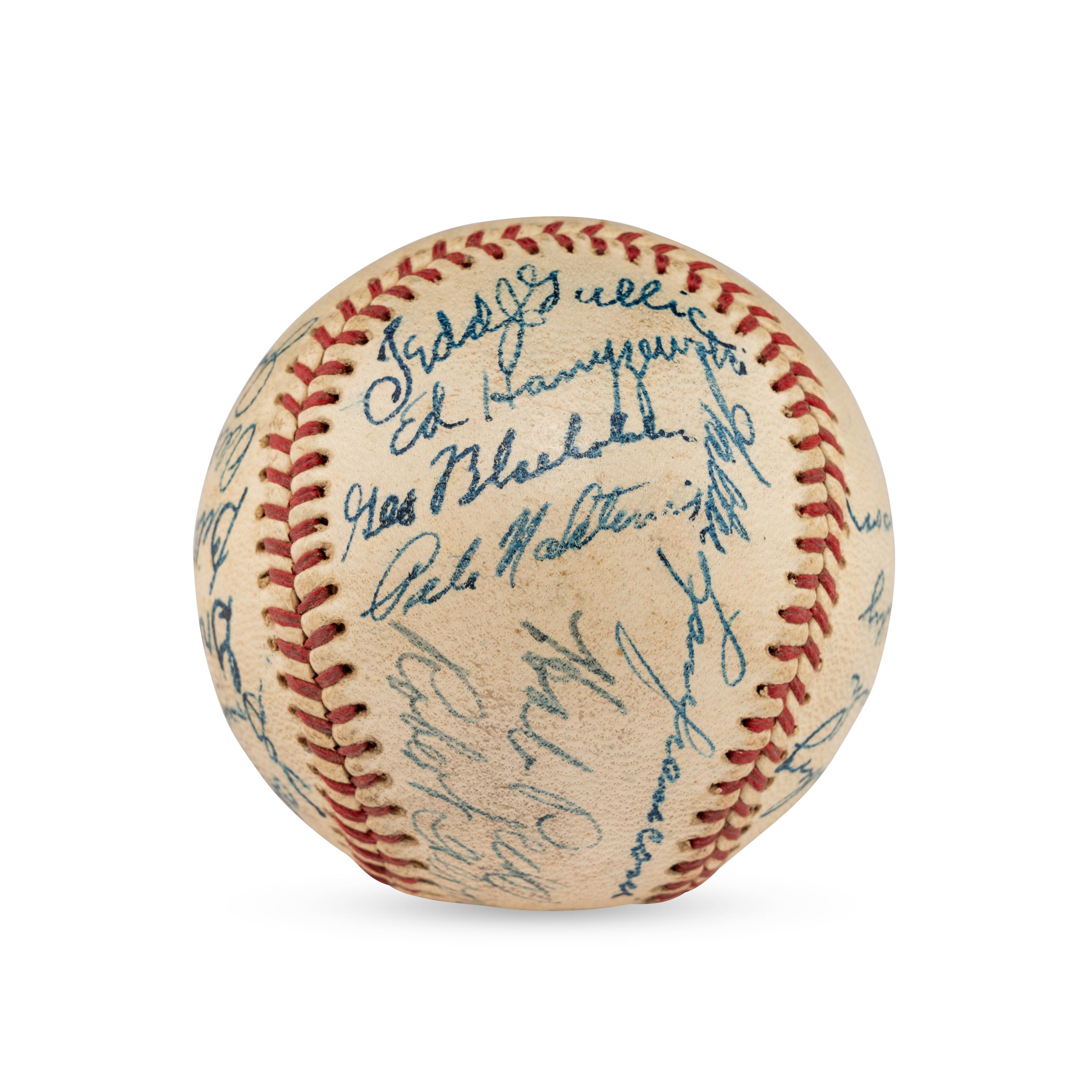 A 1942 Milwaukee Brewers Team Signed Autograph Baseball