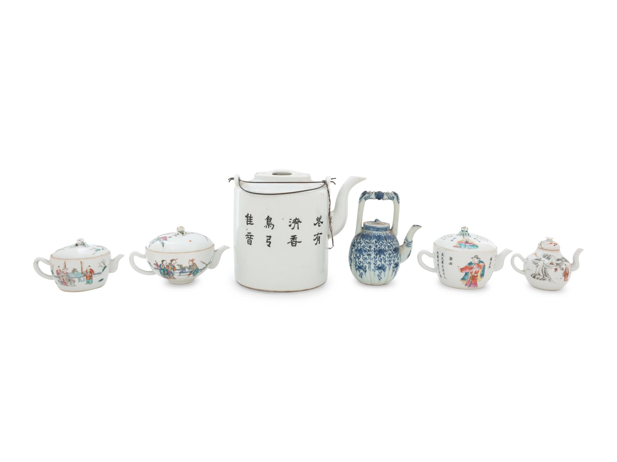 Six Chinese Porcelain Teapots
