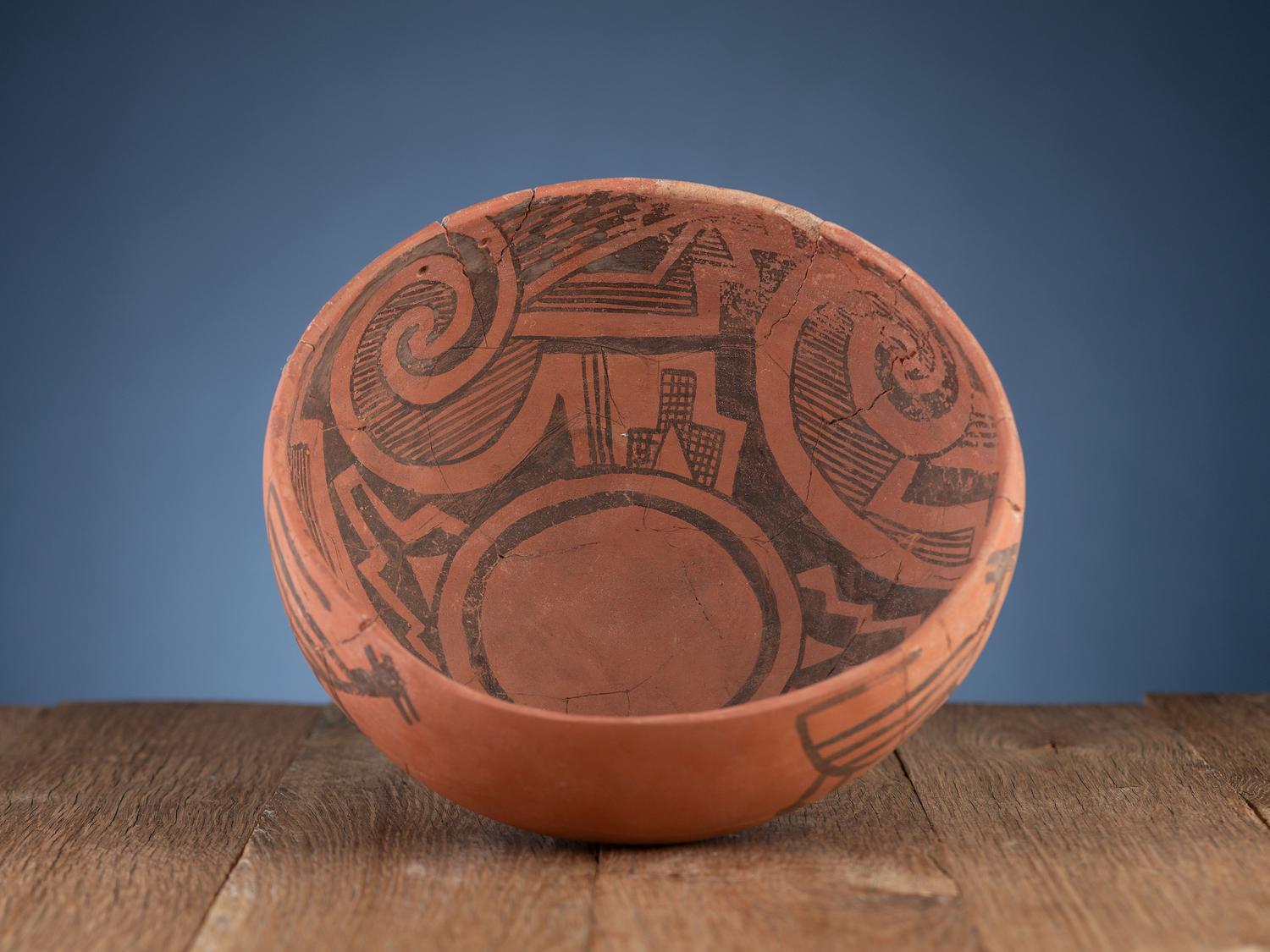 Pinedale Black-on-Red and St. Johns Polychrome Pottery Bowls