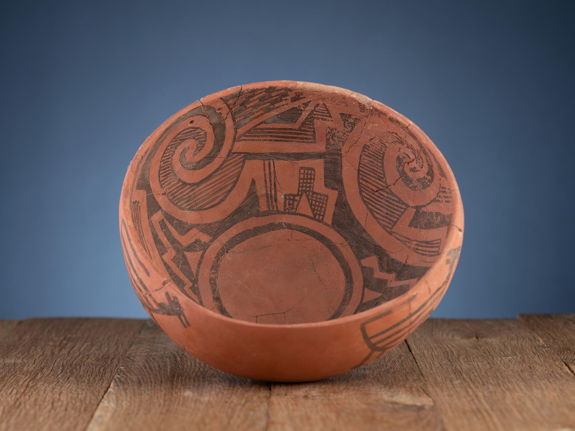 Pinedale Black-on-Red and St. Johns Polychrome Pottery Bowls