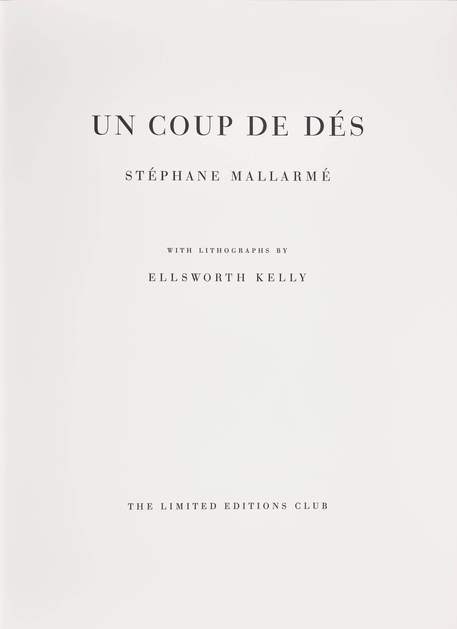[Limited Editions Club] Mallarme, Stephane. Un coup de des