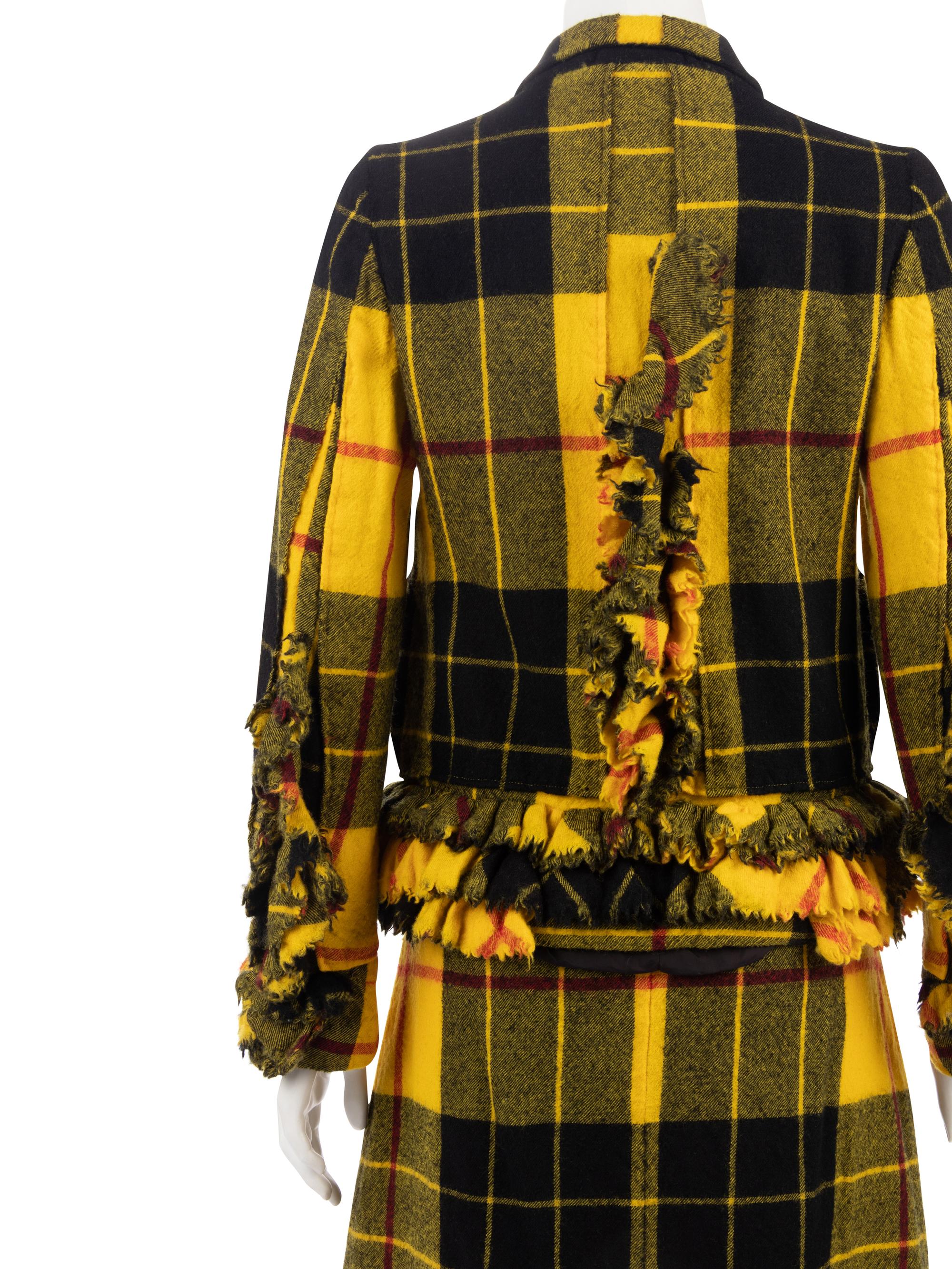 Comme des Garçons Yellow Tartan Plaid Ensemble, Fall 2000