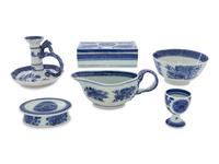 A Collection of Chinese Export Blue Fitzhugh Porcelain Articles