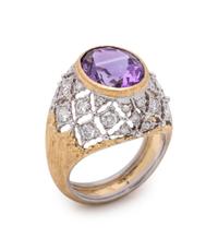 MARIO BUCCELLATI, AMETHYST AND DIAMOND RING