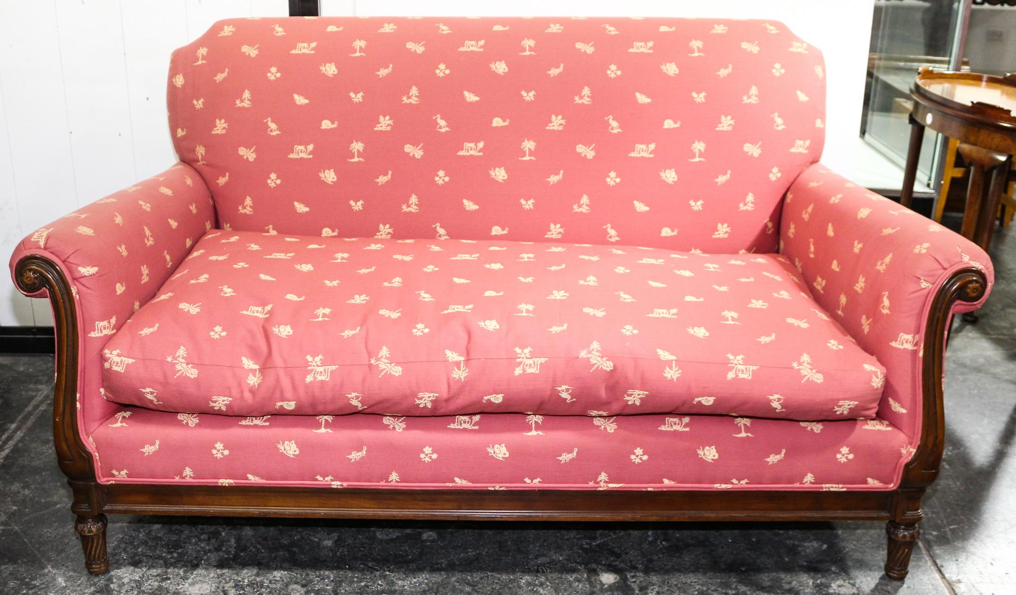 A Pair of Mike Bell Upholstered Sofas Width 65 inches. — LATE 20TH CENTURY