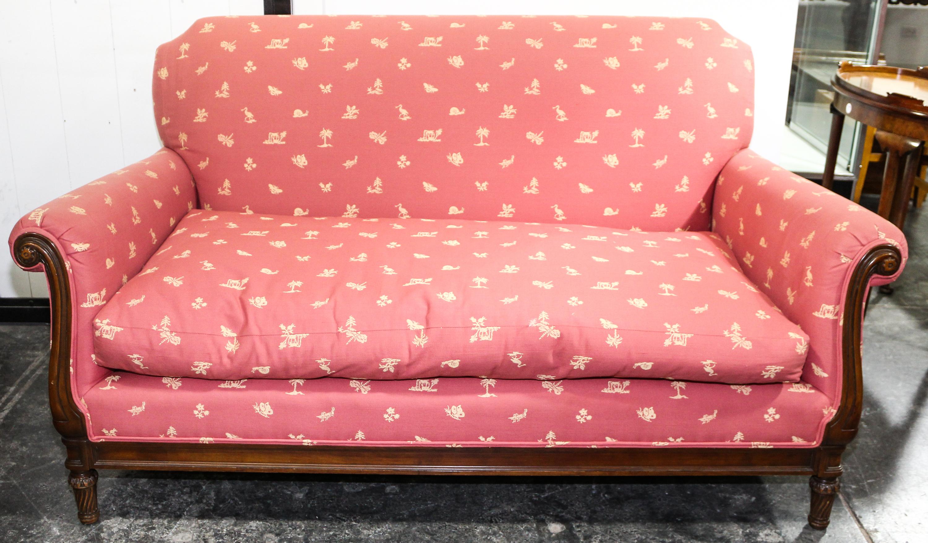 A Pair of Mike Bell Upholstered Sofas Width 65 inches. — LATE 20TH CENTURY