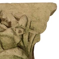 A Cast Stone Figural Corbel 17.5" w x 12" D x 27" H — France, Circa 1920