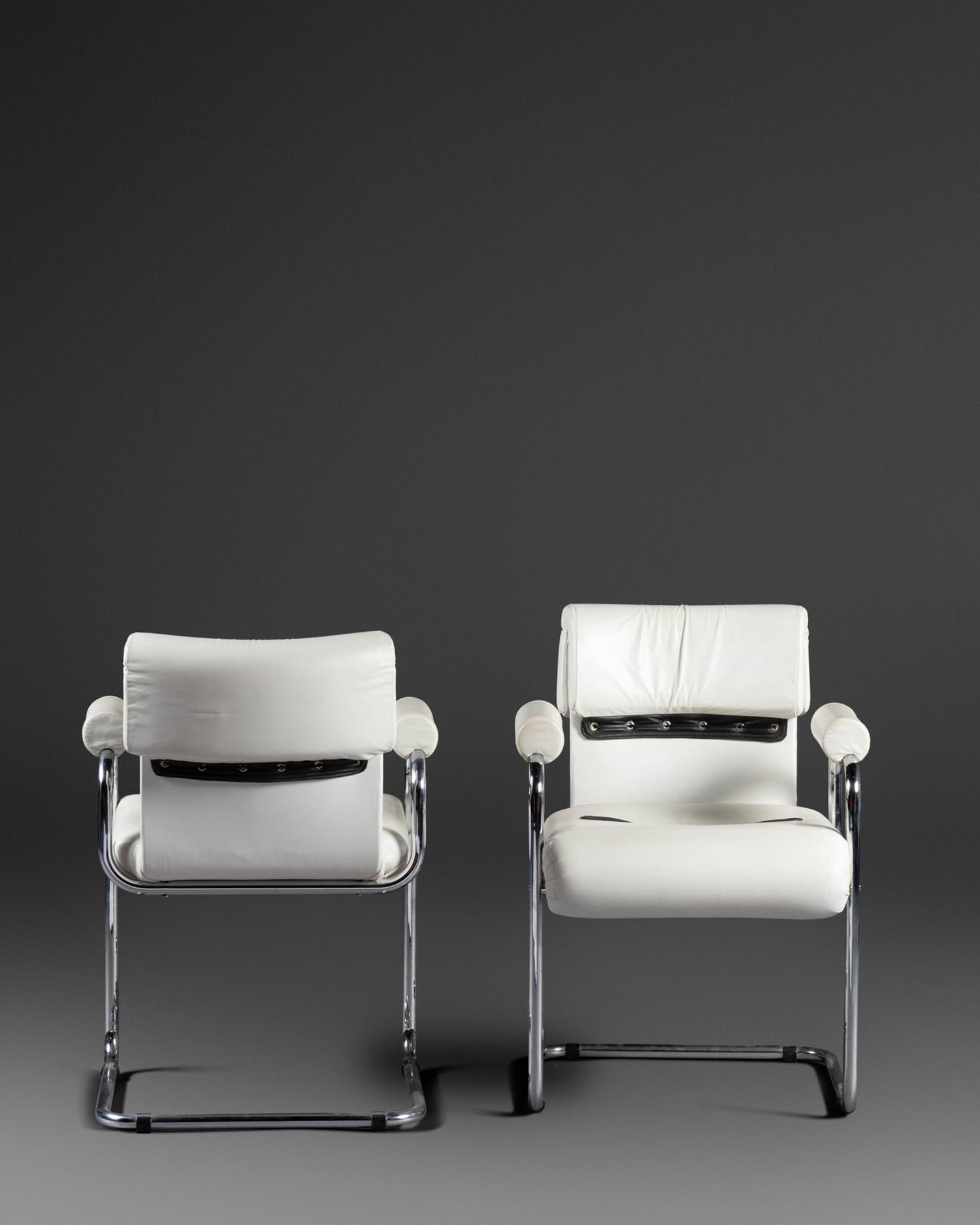 Set of Eight Dining Chairs, c. 1975, Mariani, Italy