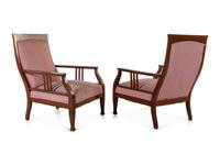 A Pair of Swedish Mahogany Lounge Chairs