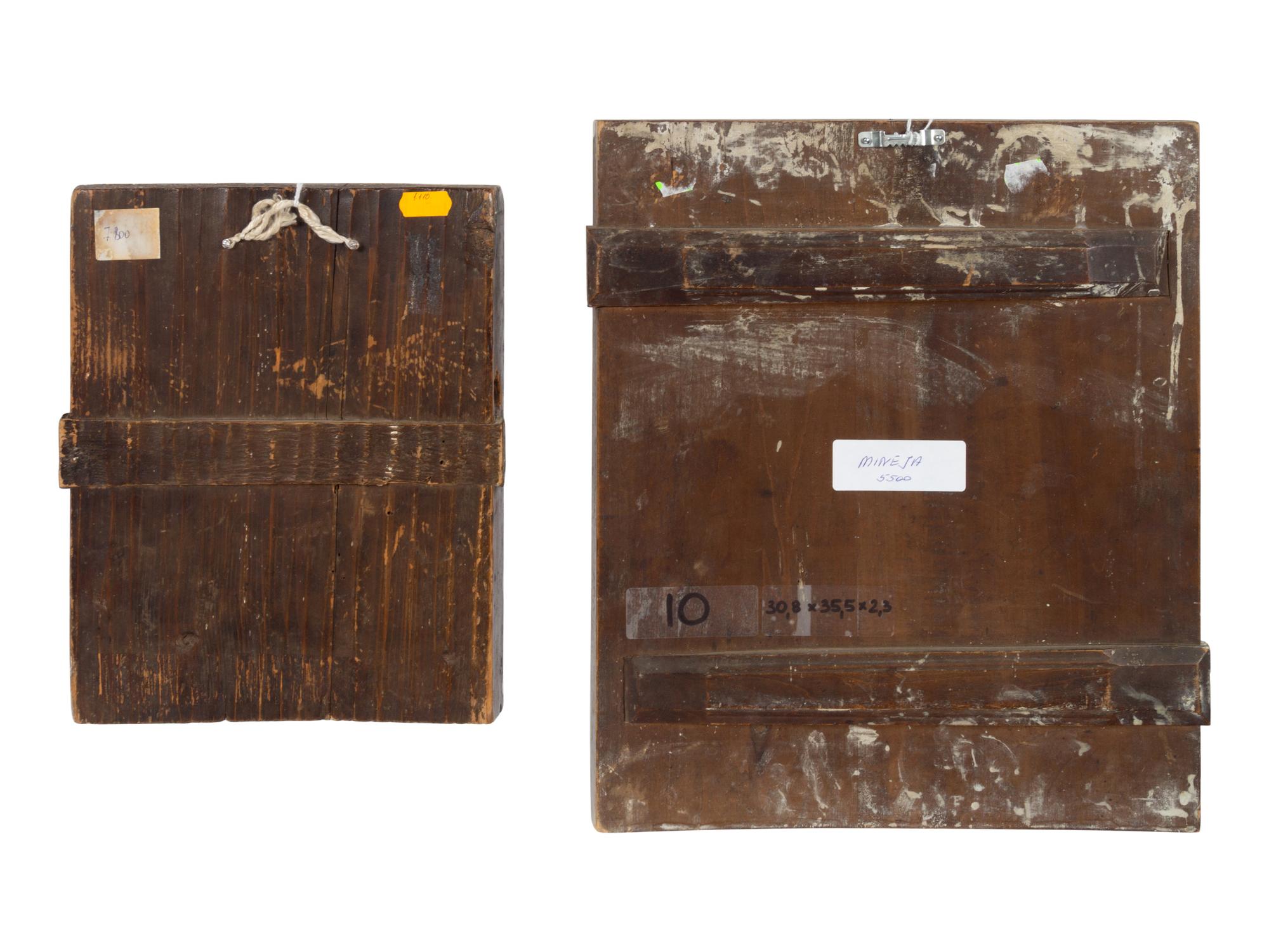 Three Russian Multiple Scene Parcel-Gilt Decorated Icons