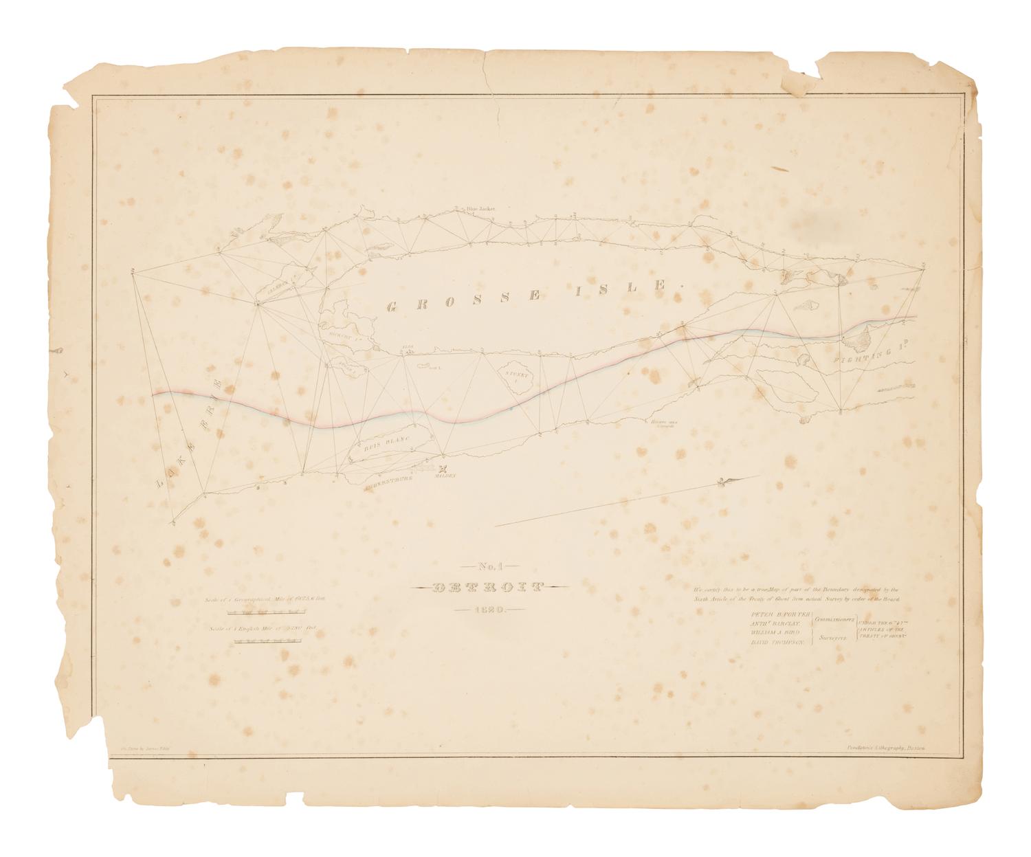 [U.S. DEPT. OF STATE] – Letter from the Secretary of State, Transmitting, pursuant to a resolution of the House of Representatives, of the nineteenth ultimo, a Copy of the Maps and Report of the Commissioners under the Treaty of Ghent, for Ascertaining the Northern and Northwestern Boundary between the United States and Great Britain. Washington, D.C.: Gales & Seaton, 18 March 1828.