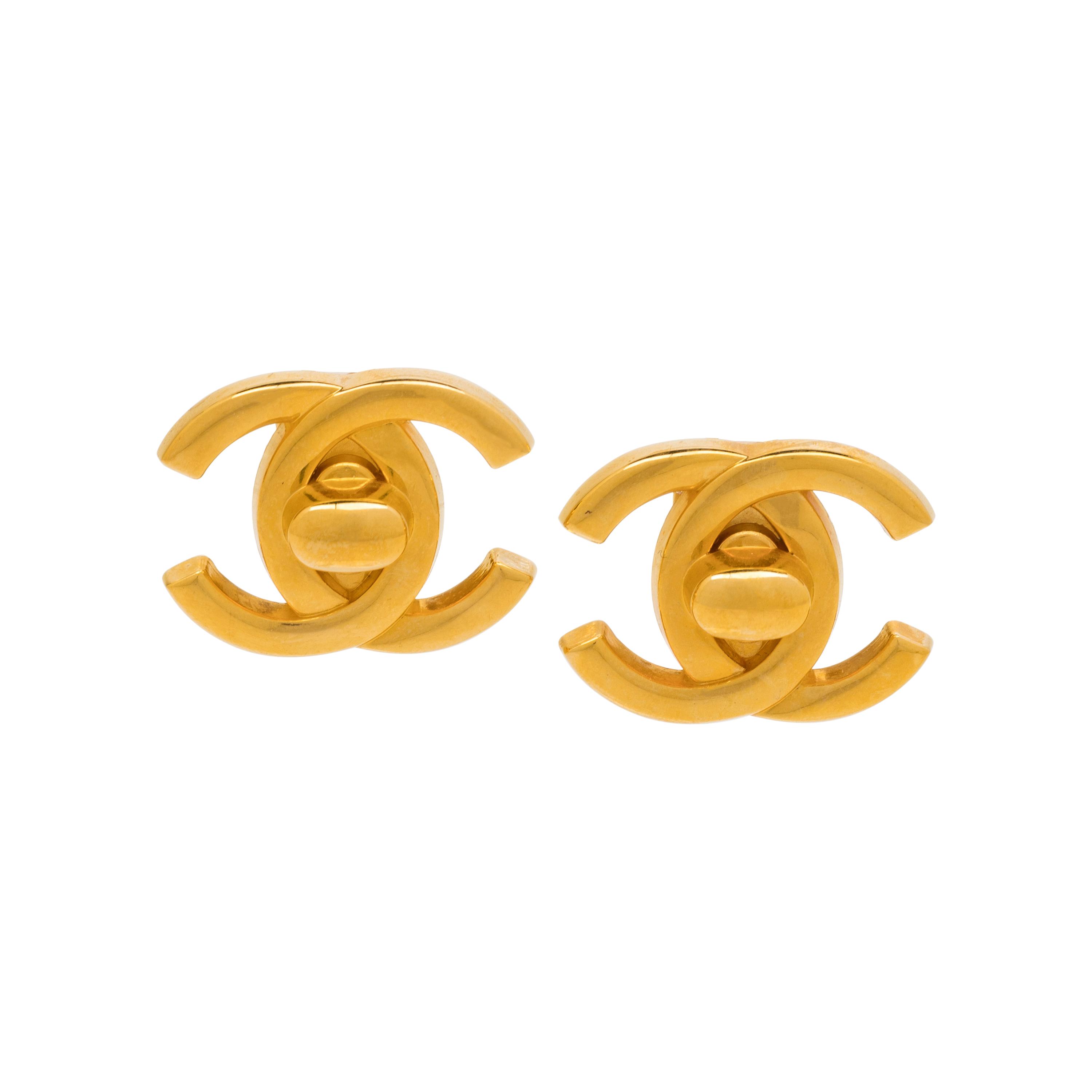 Chanel, CC Turn-Lock Ear Clips