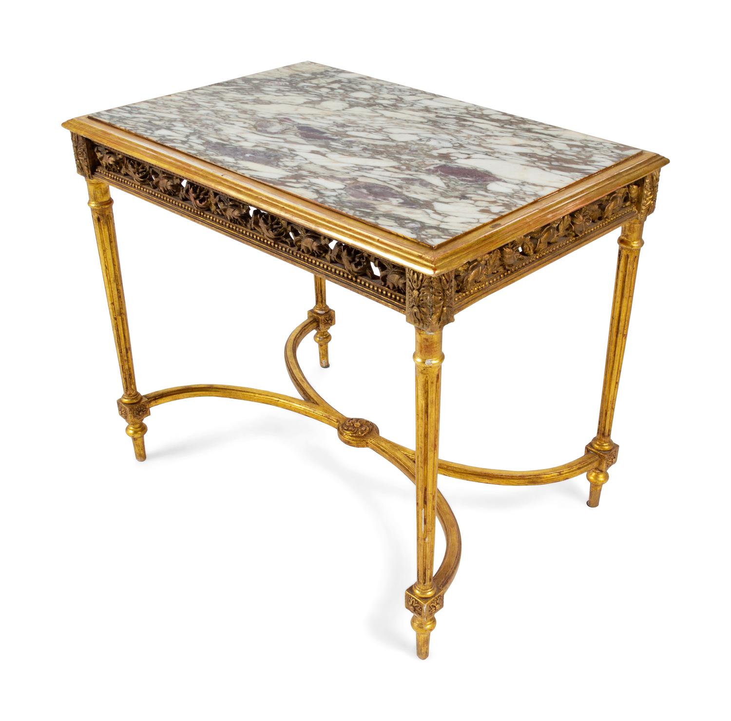 A Louis XVI Style Giltwood Table