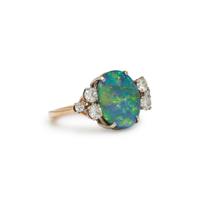 OPAL AND DIAMOND RING