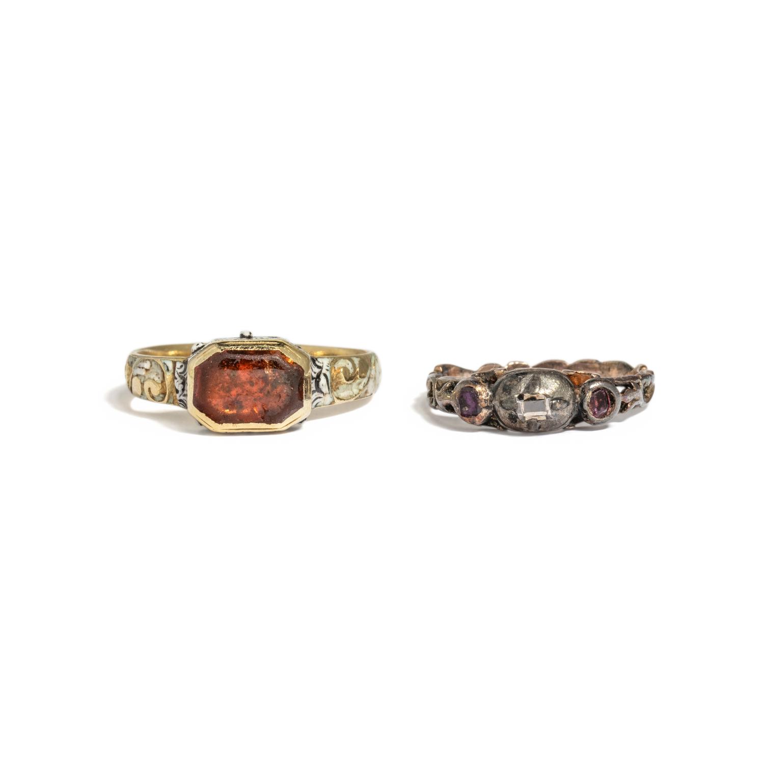 ANTIQUE, TWO MULTIGEM RINGS