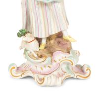 A Pair of Meissen Porcelain Figural Candelabra