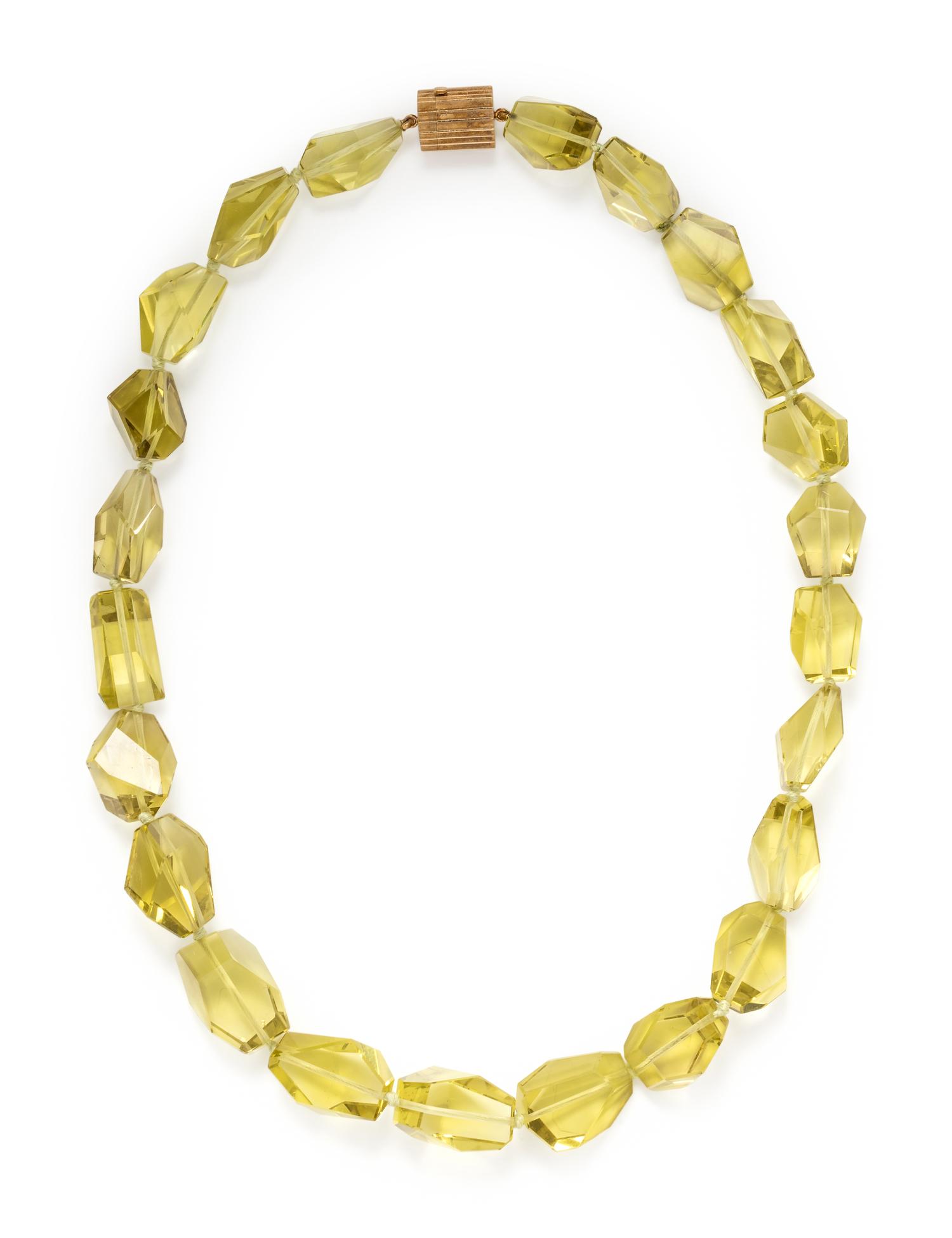 CHRISTOPHER WALLING, GREEN QUARTZ BEAD NECKLACE