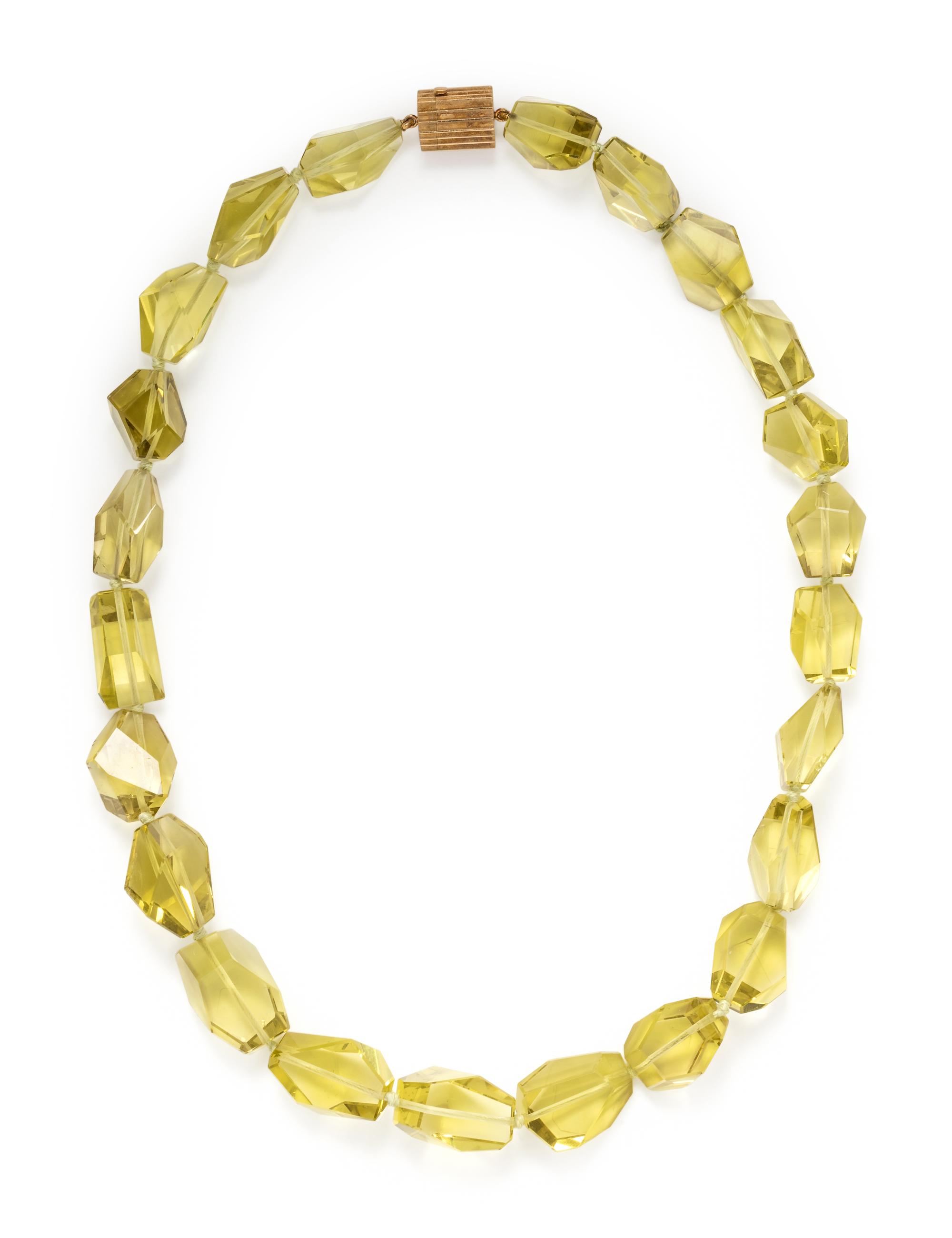CHRISTOPHER WALLING, GREEN QUARTZ BEAD NECKLACE