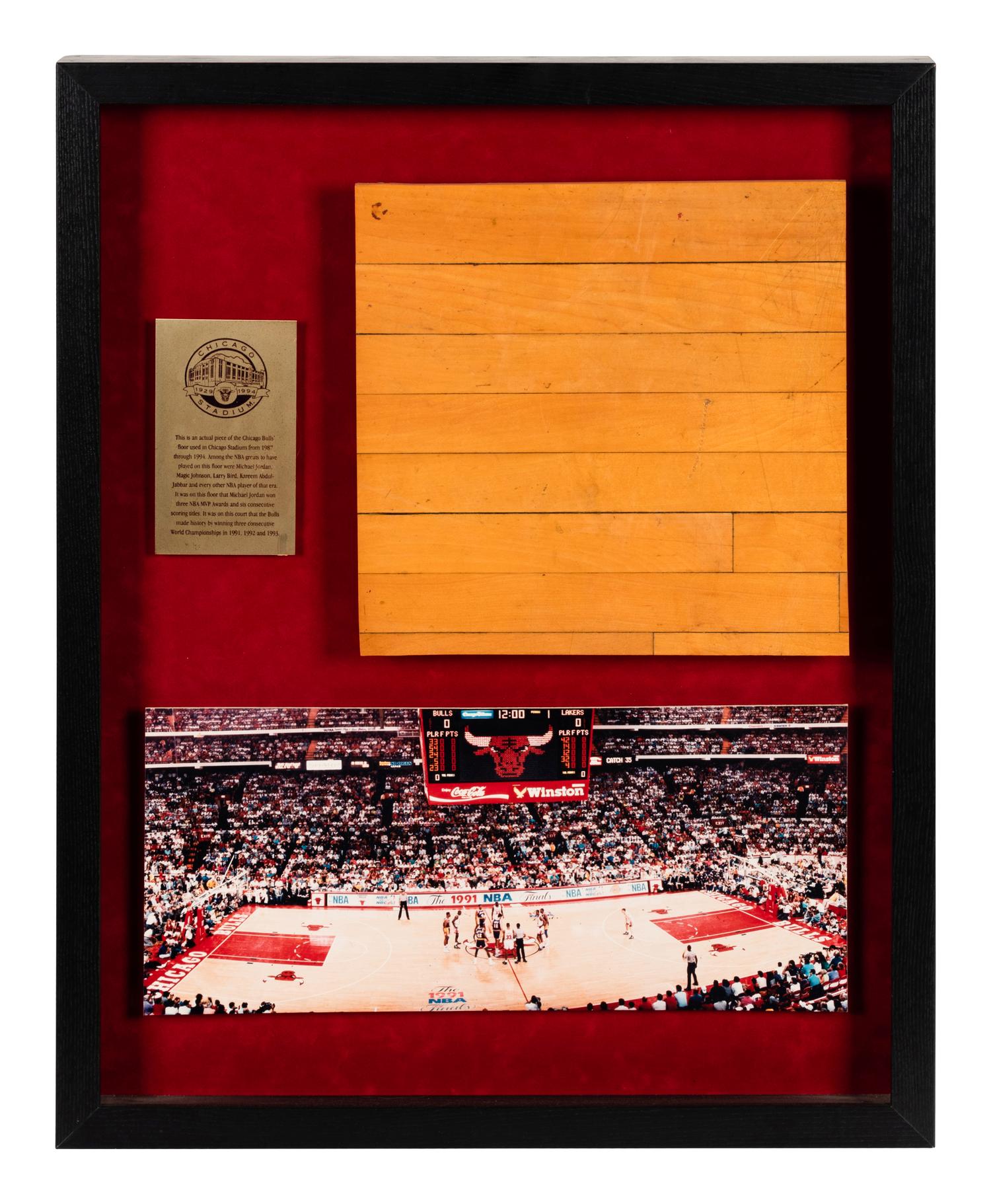 A Group of Michael Jordan Game Used Basketball Court Floor Displays,