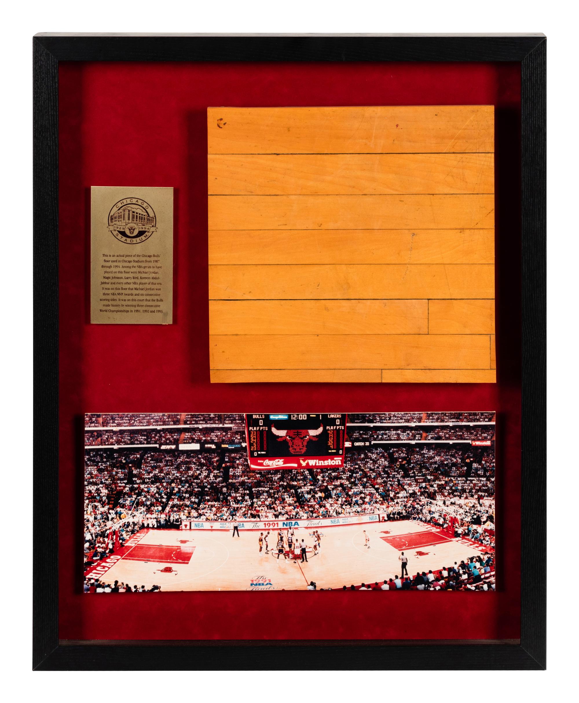 A Group of Michael Jordan Game Used Basketball Court Floor Displays,