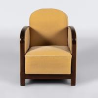 Mahogany and Mohair Armchair, c. 1930 France