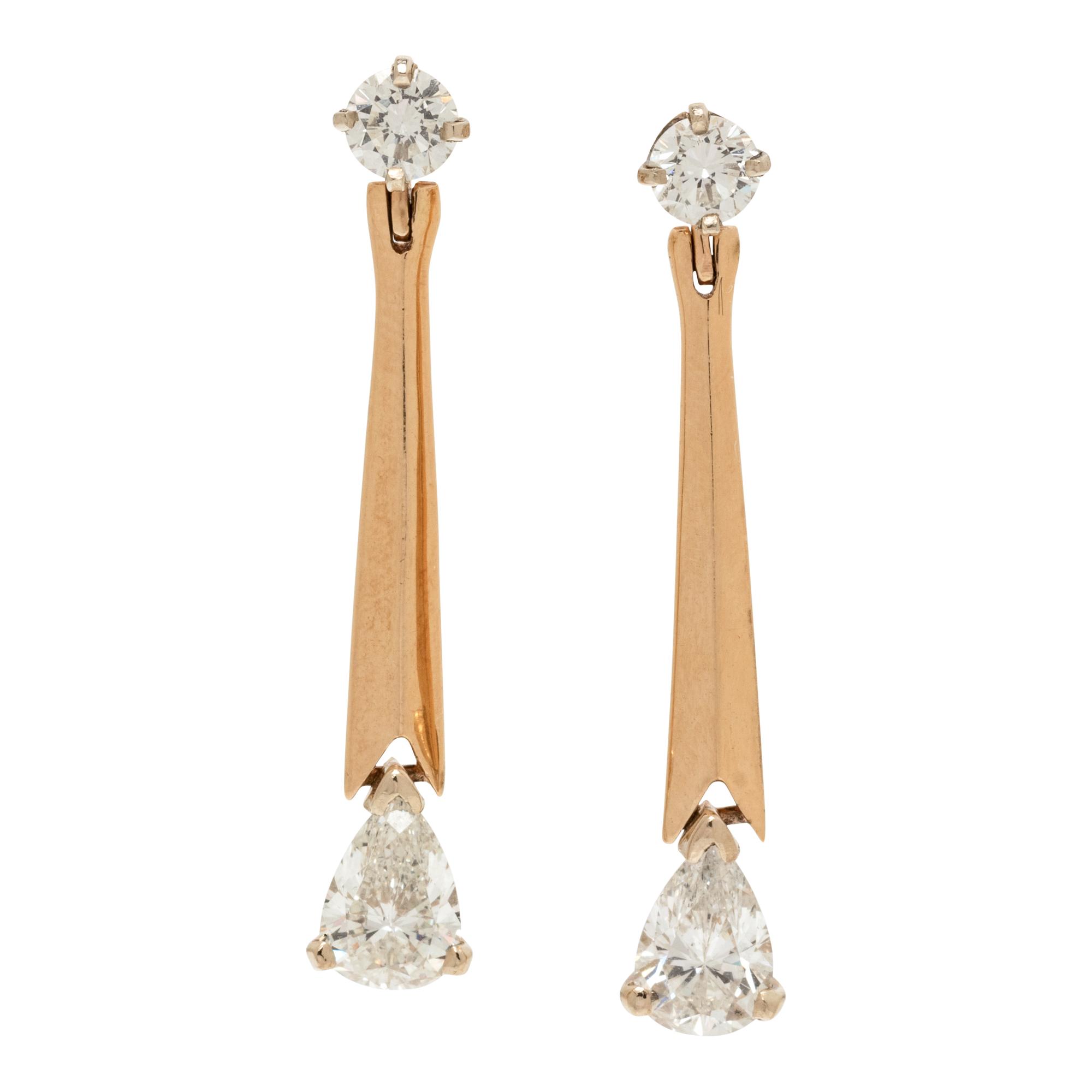 YELLOW GOLD AND DIAMOND EARRINGS