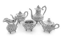 An American Five-Piece Tea and Coffee Service, Baltimore Silversmiths Mfg. Co., Baltimore, MD, Early 20th Century, comprising a coffee
