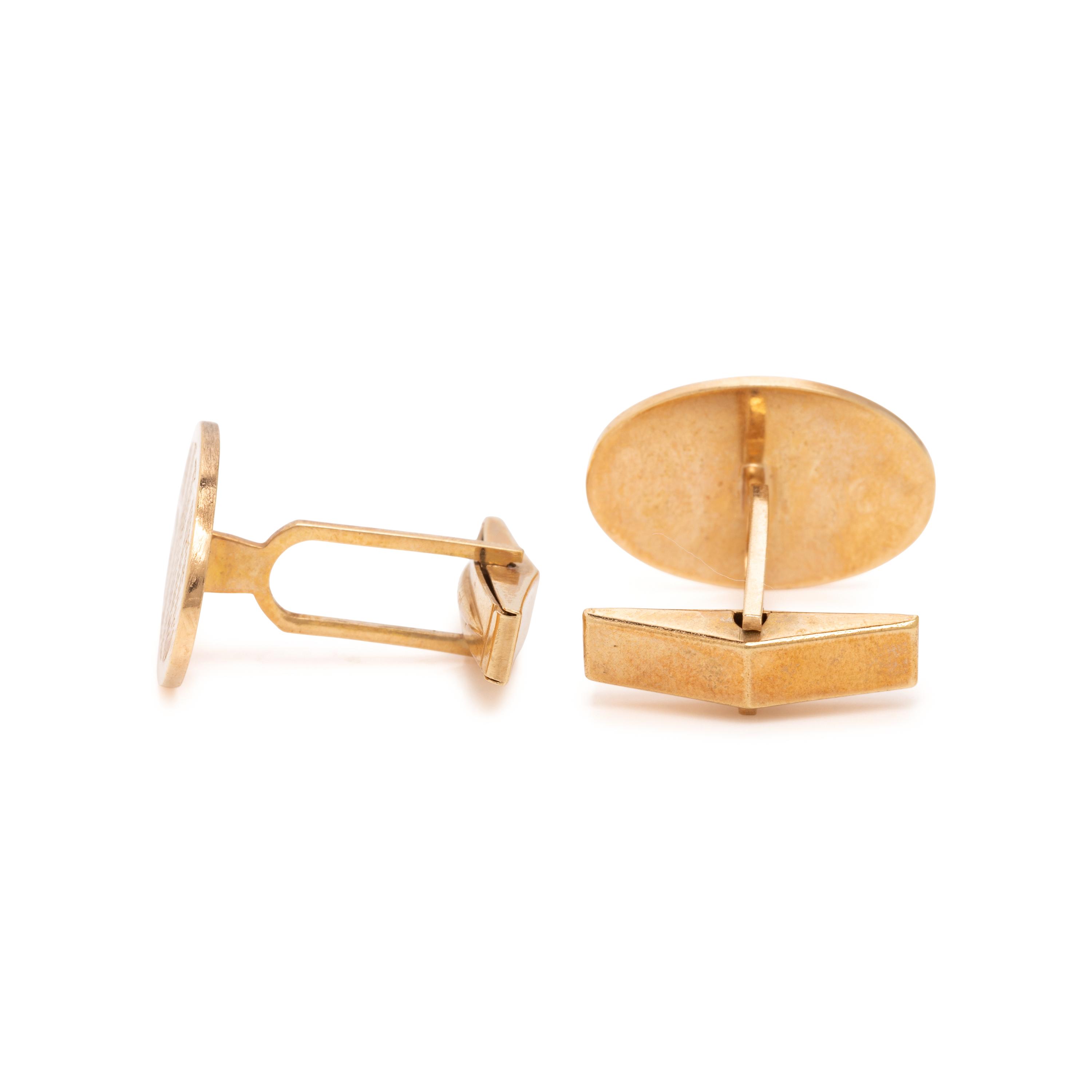 Yellow Gold Monogram Cufflinks
