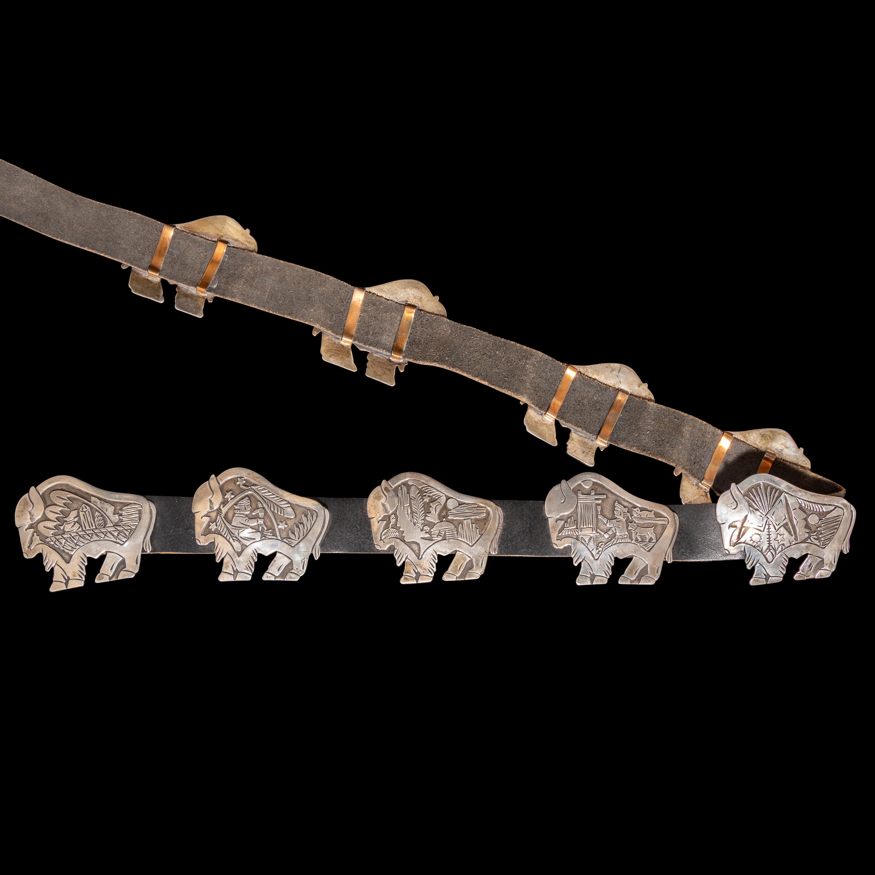 Floyd Becenti, Jr. (Diné, b. 1960) — Sterling Silver Story Teller Concha Belt