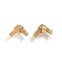 CARTIER, YELLOW GOLD BOW EARCLIPS