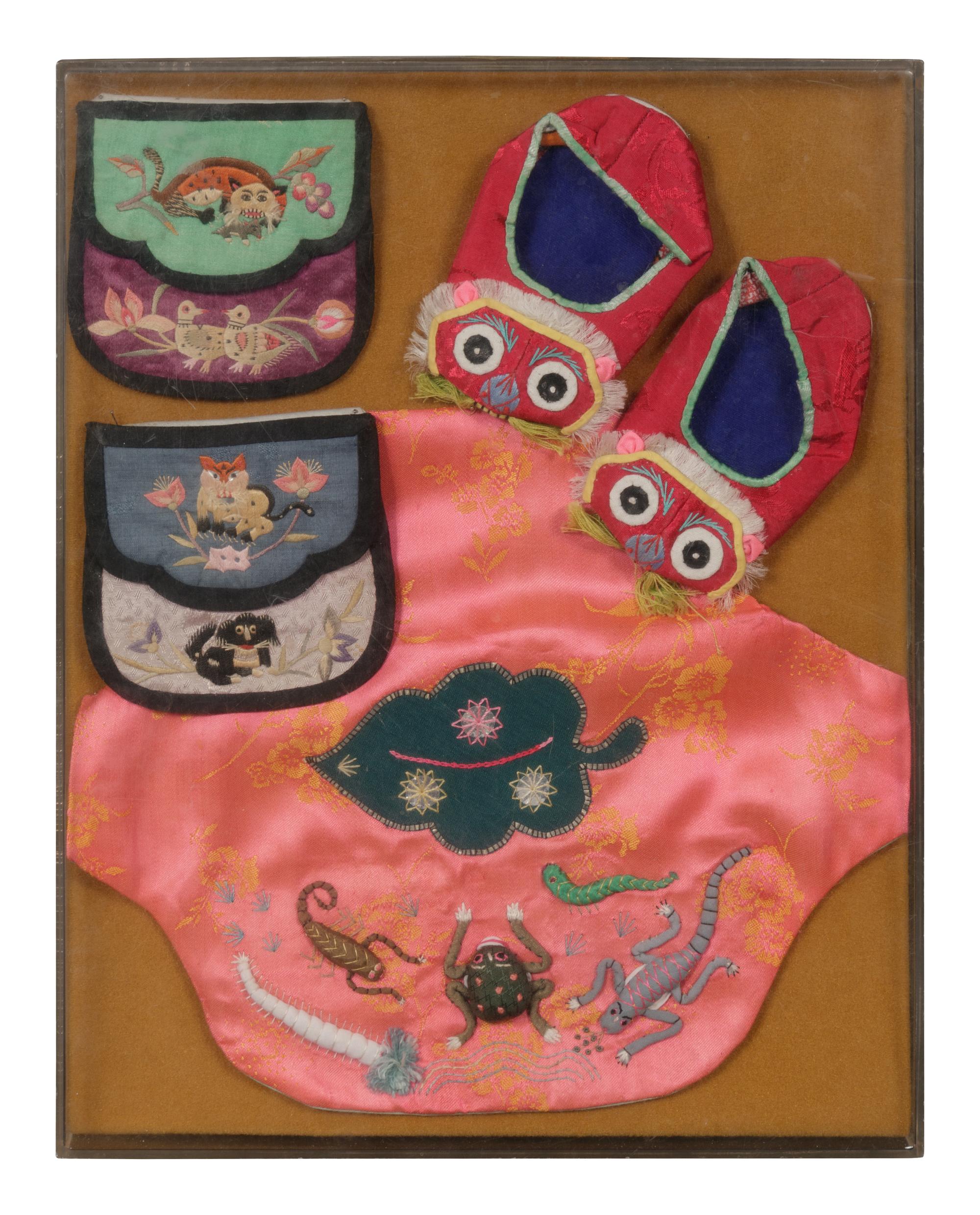 Five Chinese Embroidered Silk Children's Articles