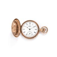 ELGIN, 14K YELLOW GOLD HUNTER CASE POCKET WATCH