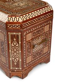 A Moorish Style Bone-Inlaid Hardwood Coffer