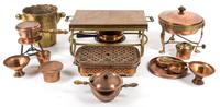 A Collection of Copper and Silvered Metal Articles Height of tallest 11 inches. — 19TH/20TH CENTURY