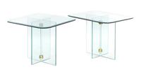 A Pair of Glass Occasional Tables Height 20 1/4 inches. — STYLE OF PACE COLLECTION