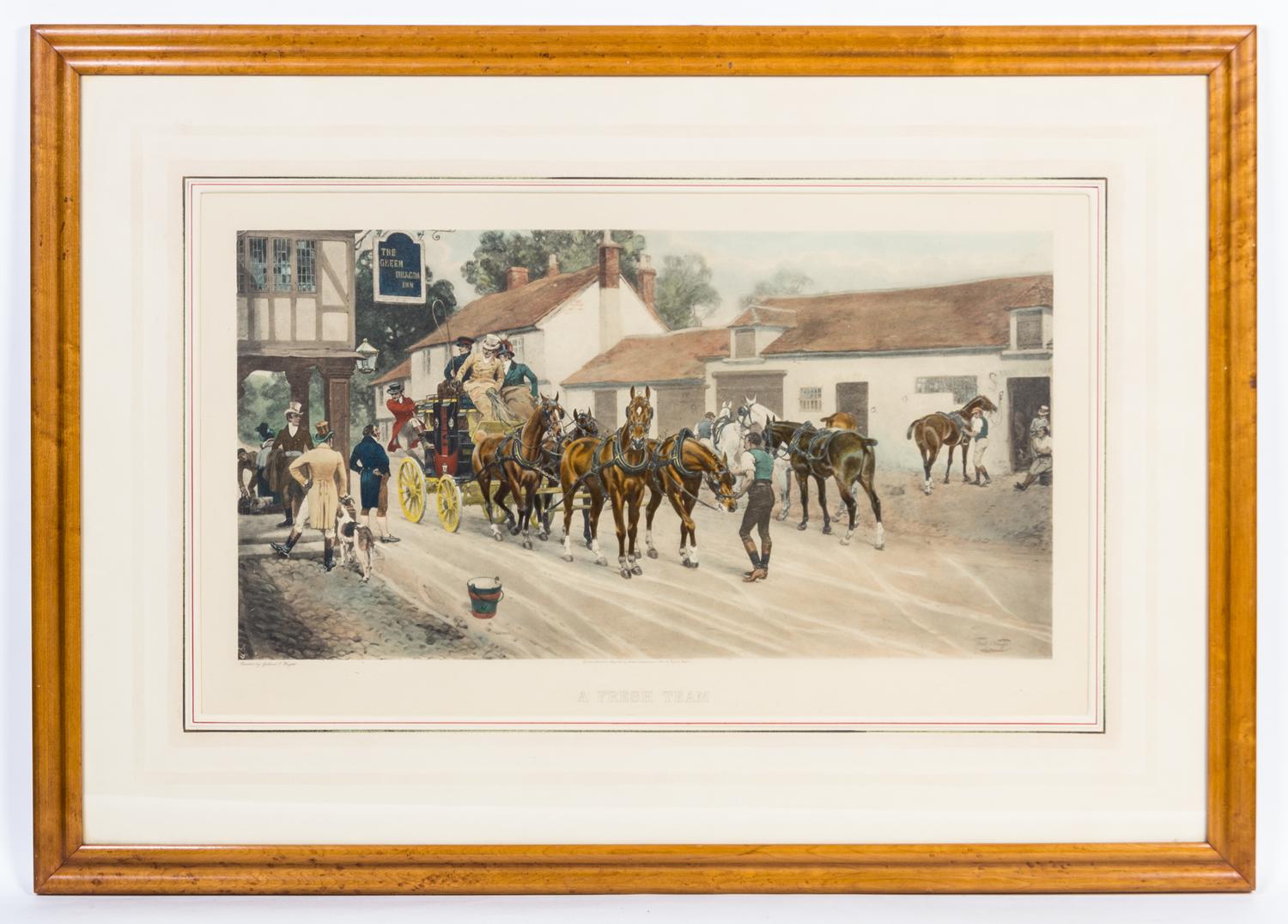 After Gilbert Scott Wright, (British, 1880-1958), A Fresh Team and Preparing for a Heavy Stage (2 works)