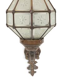 A Bronze and Glass Wall Sconce