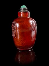 An Amber Snuff Bottle Height 3 inches. — QIANLONG PERIOD (1735-1796)