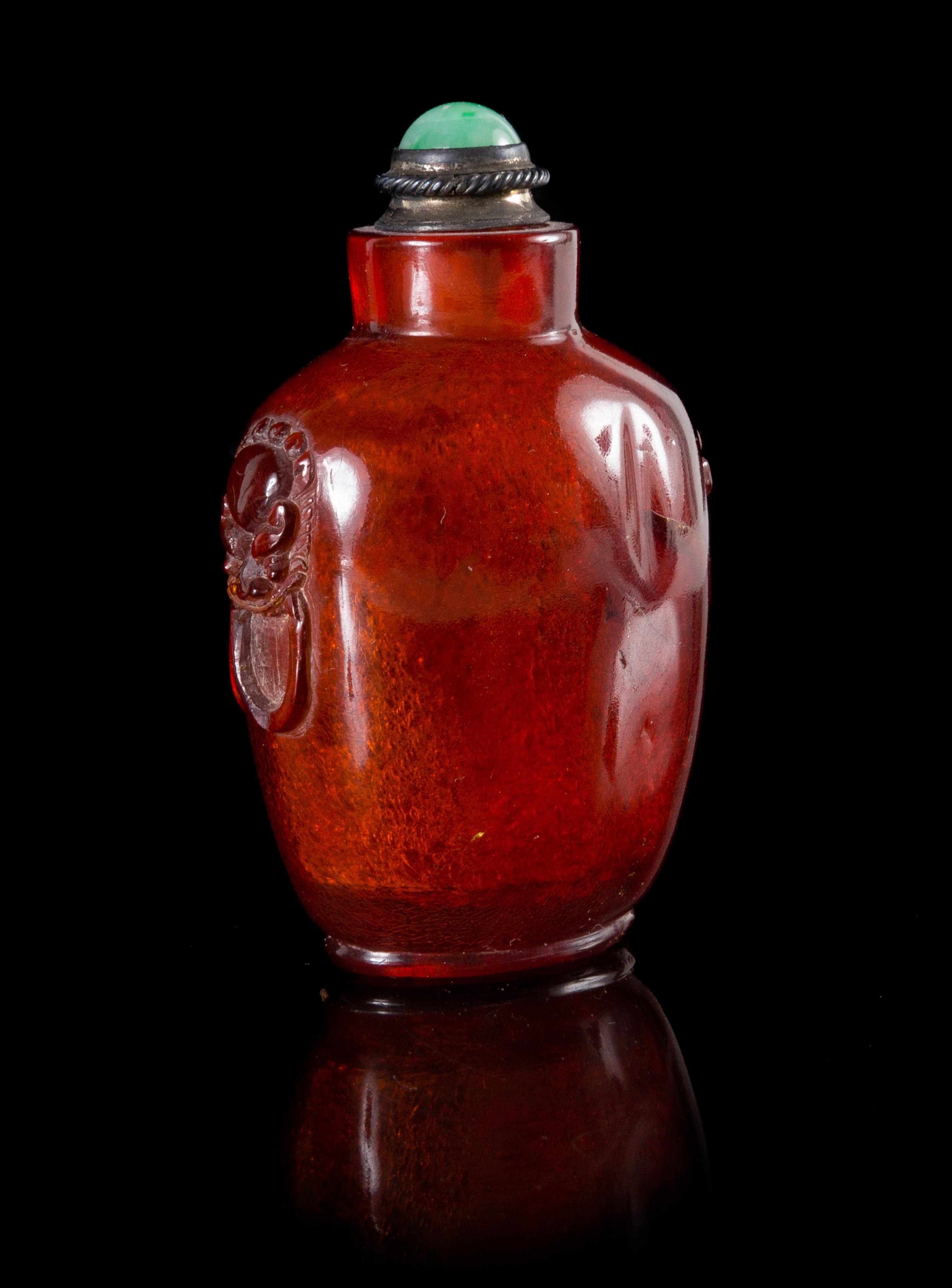 An Amber Snuff Bottle Height 3 inches. — QIANLONG PERIOD (1735-1796)
