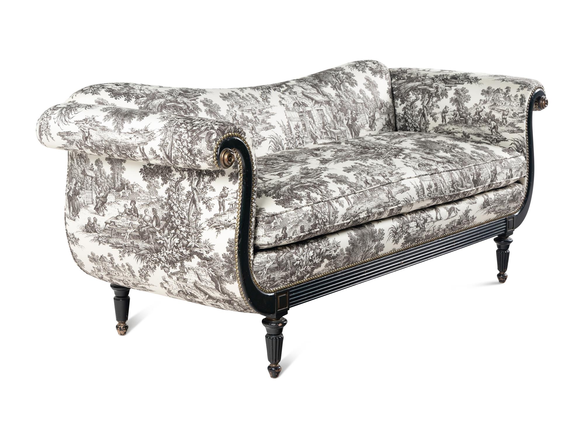 A Regency Style Green Painted Sofa