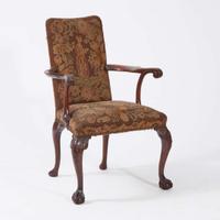 A George III Style Carved Mahogany Armchair 19th century