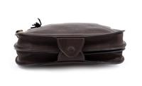 A Gucci Brown Leather Vintage Reversible Saddle Shoulder Bag, 9.75" H x 10.75" W x 2" D; Strap drop: 8.5"- 9".