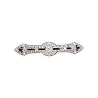 ART DECO, DIAMOND AND ONYX BROOCH