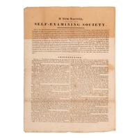 [TEMPERANCE]. A New Society Called the Self-Examining Society. N.p.: N.p., [ca 1830s-1840s].