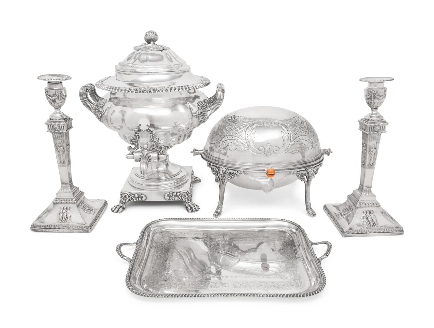Five English Silver-Plate Articles