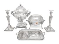 Five English Silver-Plate Articles