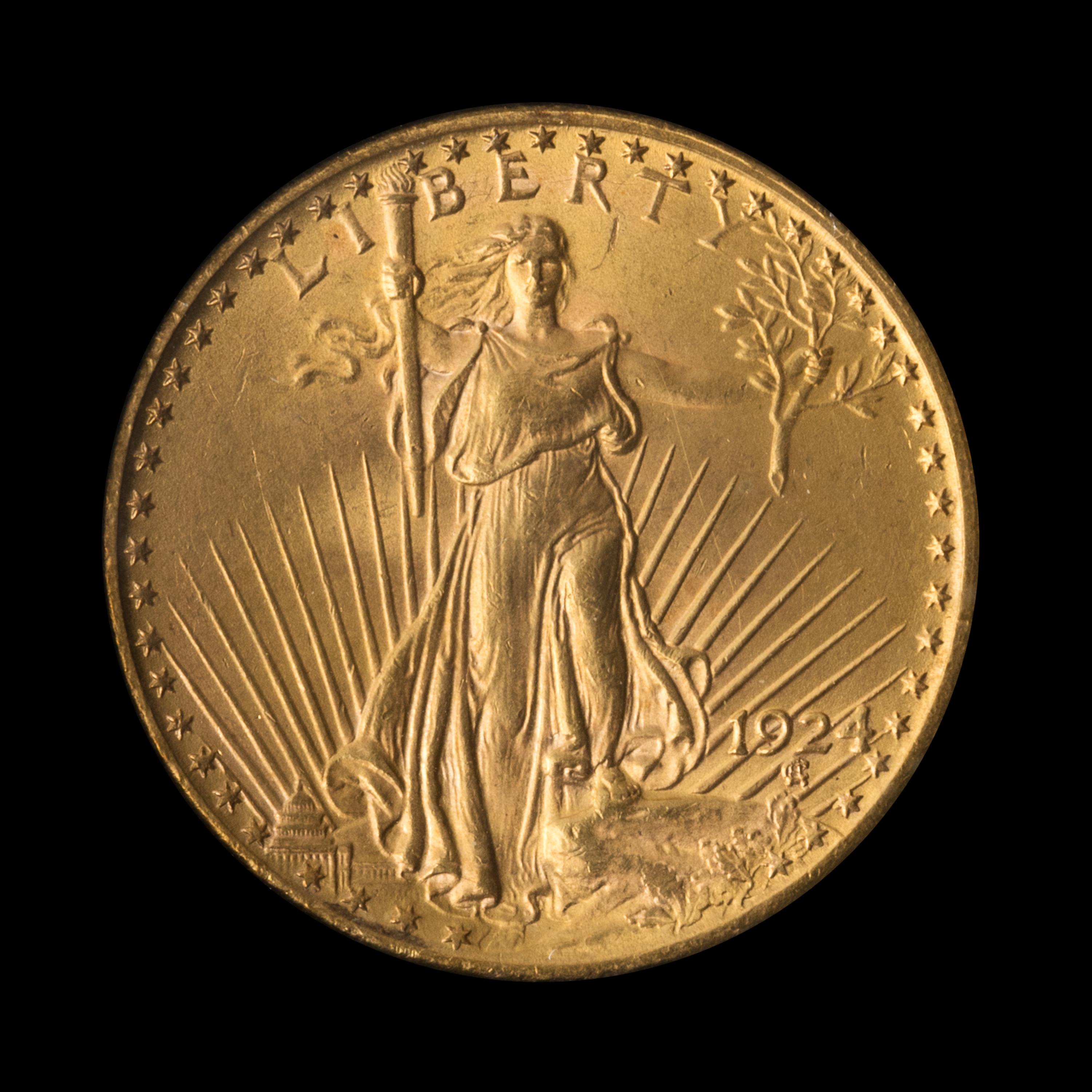 A United States 1924 St. Gaudens $20 Gold Coin