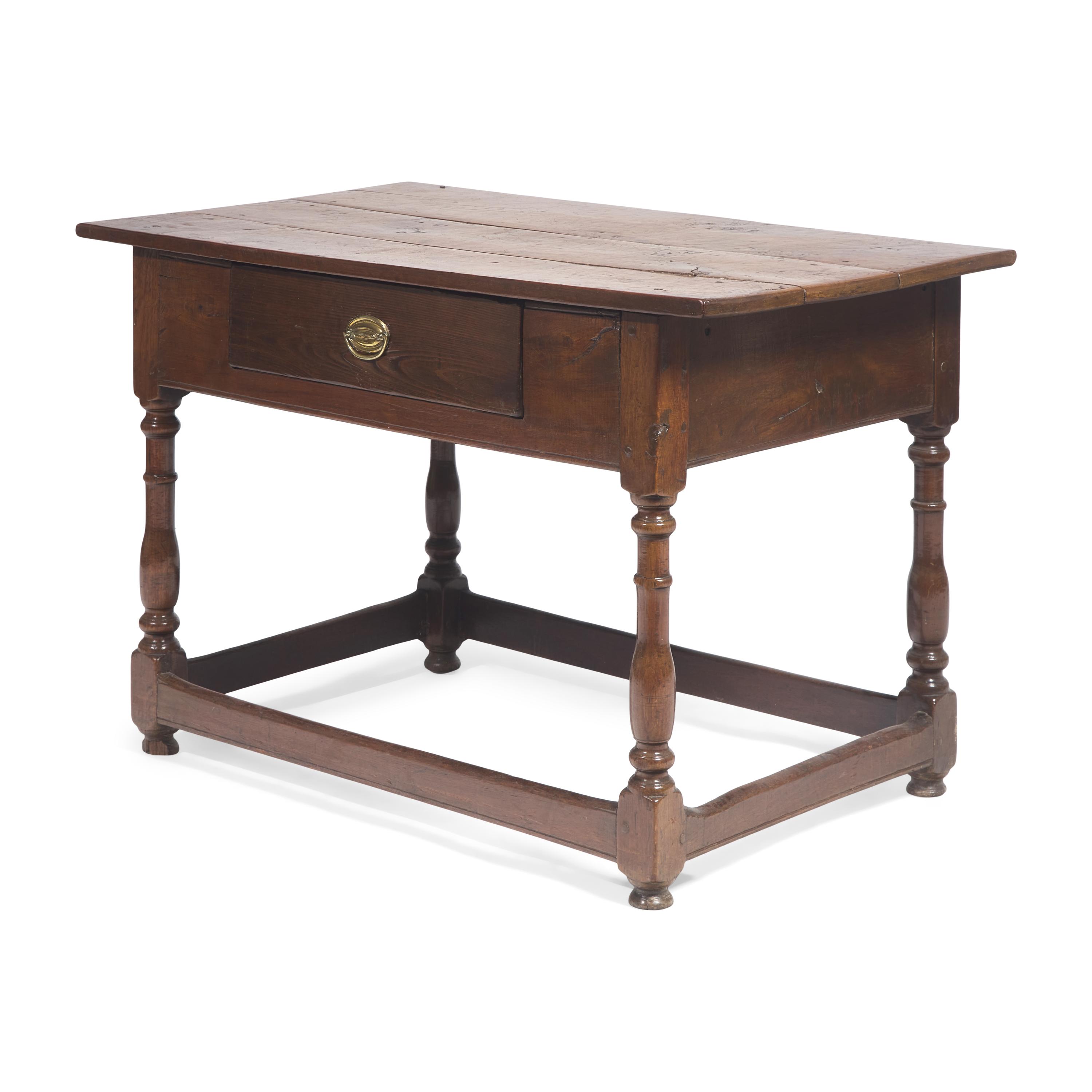 A William and Mary Walnut Stretcher Table