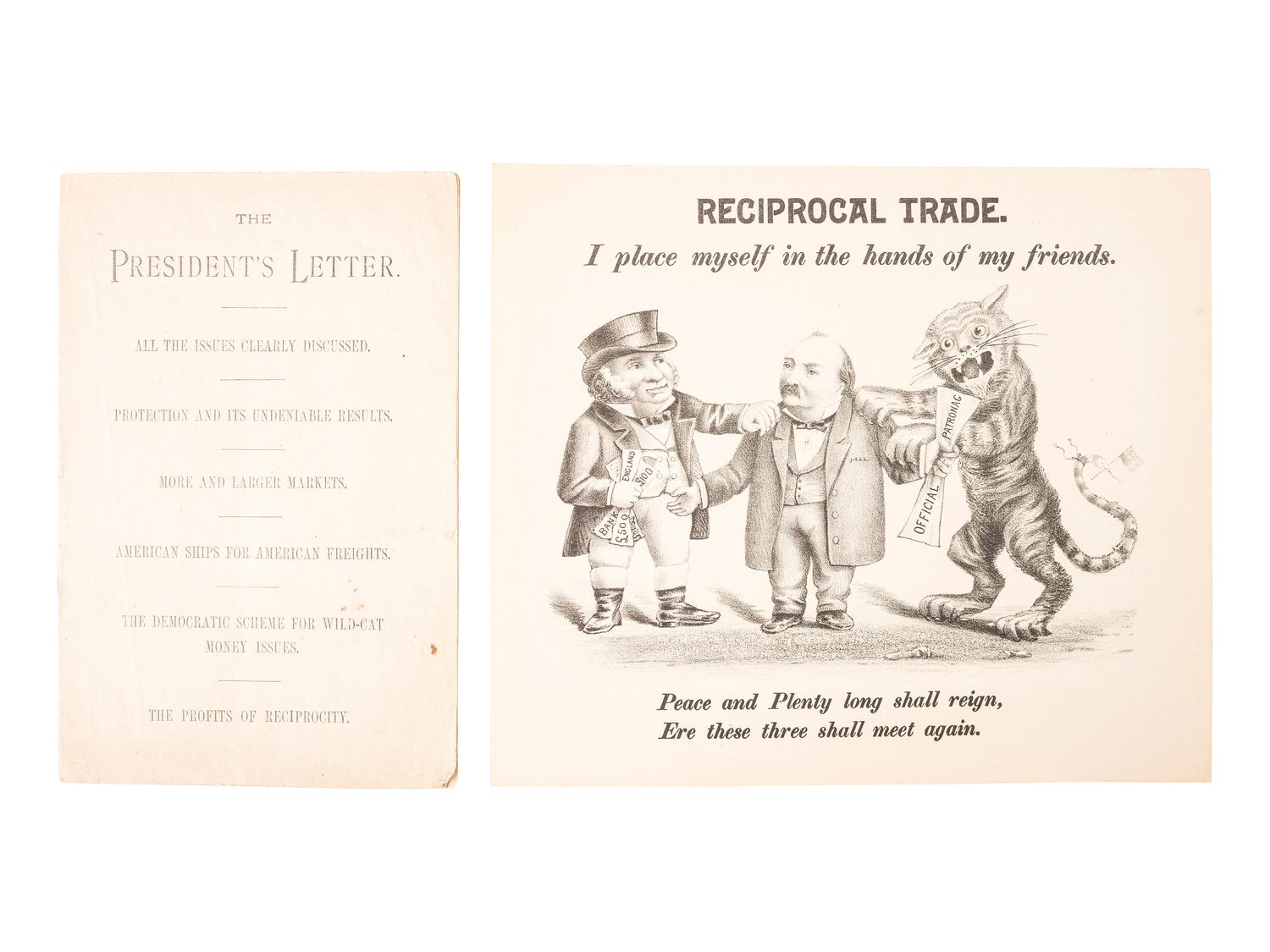 [HARRISON, Benjamin]. Cabinet cards and campaign ephemera, comprising: