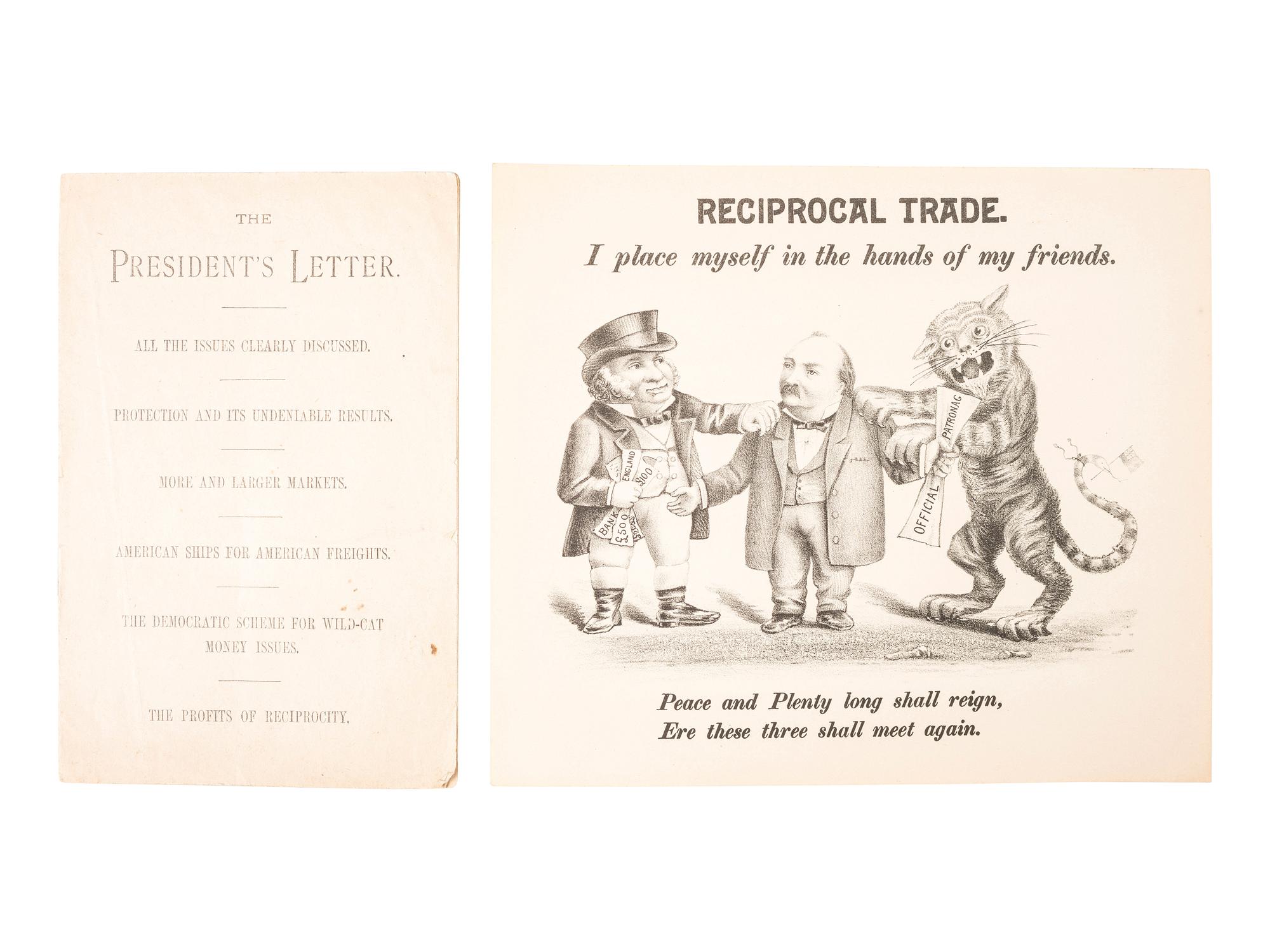 [HARRISON, Benjamin]. Cabinet cards and campaign ephemera, comprising: